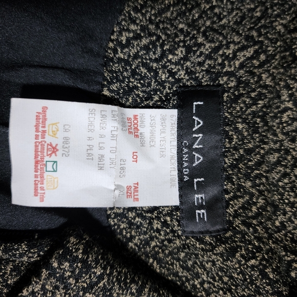 Lana Lee Canada Vintage Womens Black/Light Tan Herringbone Pattern Jacket Sz XL - Picture 6 of 6